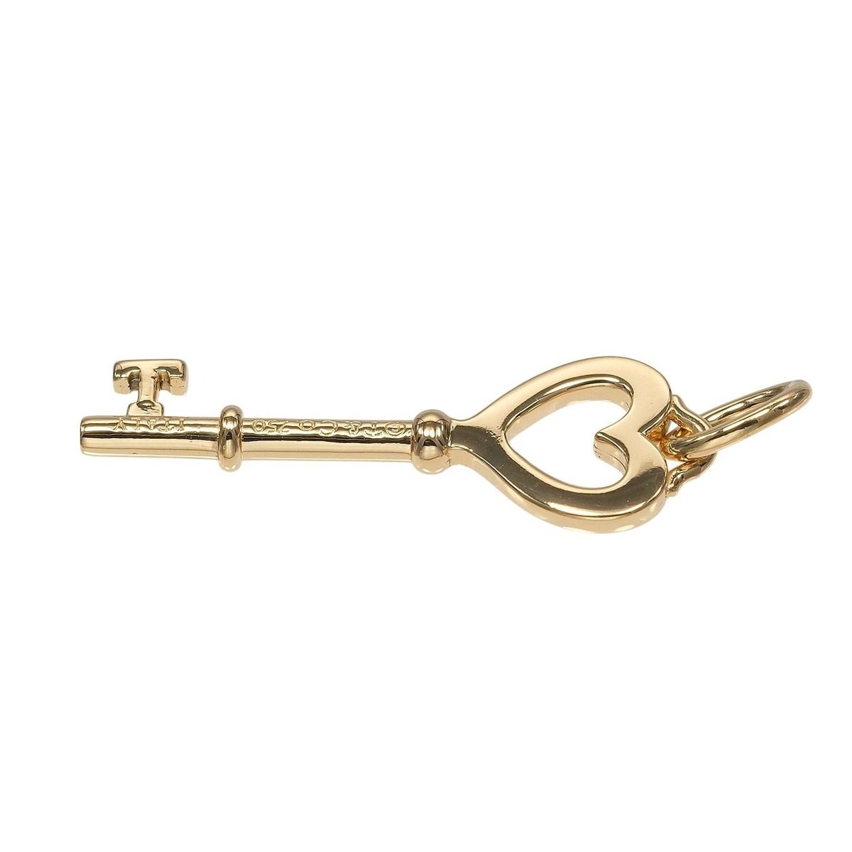 Tiffany & Co Heart Key 18k Yellow Gold Pendant Top — view 4