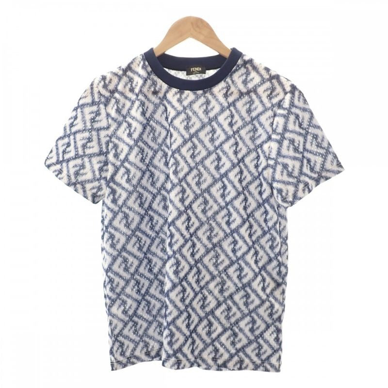 Fendi Technical Mesh Faf682 An66 F1 krn Short Sleeve T-Shirt Polyester Blue Size