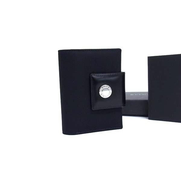 Bvlgari Canvas Leather Notebook Cover a Dos Letter Book Black Agenda