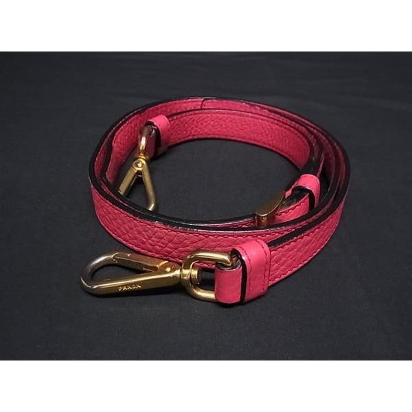 Prada Leather Bag Shoulder Strap Crossbody Pink Bs0528