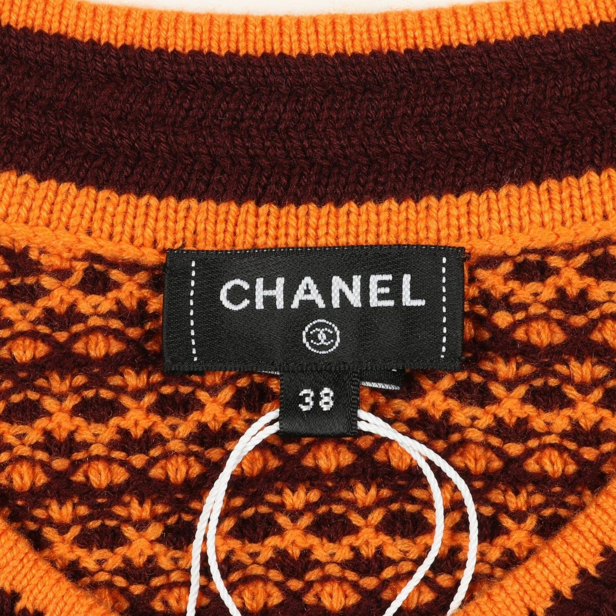 Chanel Dress CC Logo Button Orange Bold — view 3