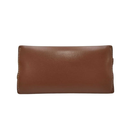 Celine Shoulder Bag Cuir Triomphe Chain Clutch 10 E383 Brown Leather — view 3
