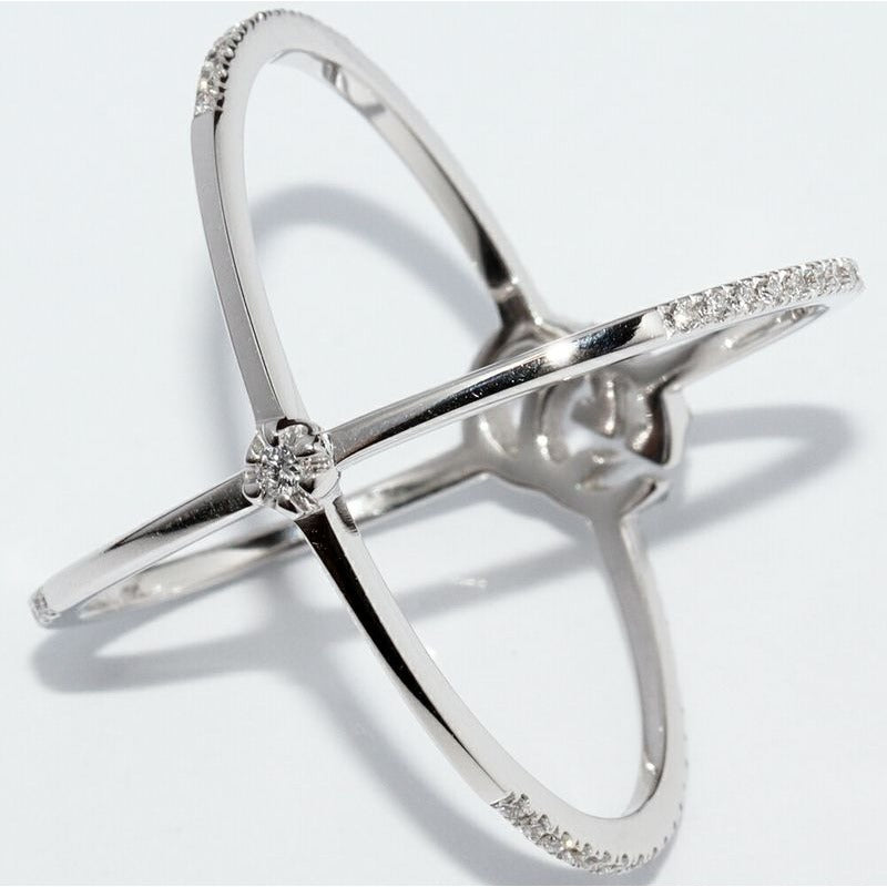 Gucci Rings 18K White Gold Diamond 107 P GG Running Xring Full — view 4