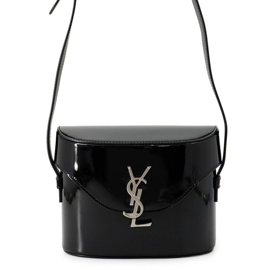 Saint Laurent Paris Shoulder Bag June Patent Leather Black