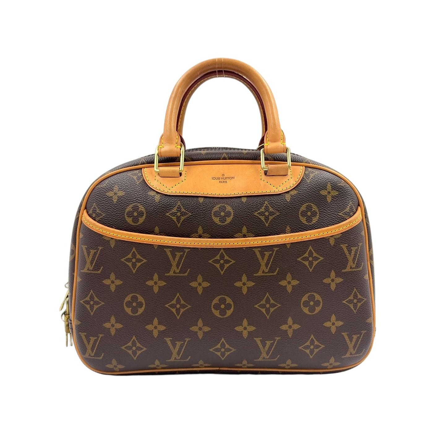 Louis Vuitton Monogram Leather Brown Light Handbag Gold