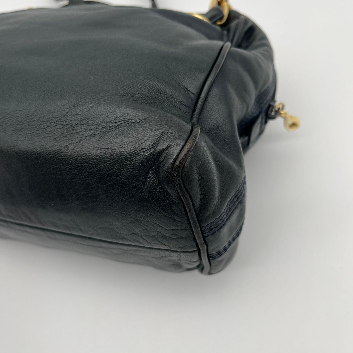 Loewe Shoulder Bag Black Anagram Embossed Nappa Leather Chain Vintage — view 11