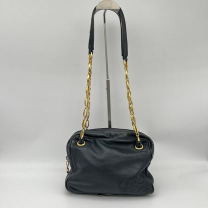 Loewe Shoulder Bag Black Anagram Embossed Nappa Leather Chain Vintage