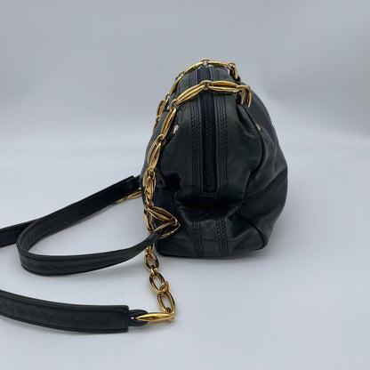 Loewe Shoulder Bag Black Anagram Embossed Nappa Leather Chain Vintage — view 4
