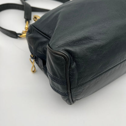 Loewe Shoulder Bag Black Anagram Embossed Nappa Leather Chain Vintage — view 8