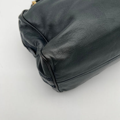 Loewe Shoulder Bag Black Anagram Embossed Nappa Leather Chain Vintage — view 10