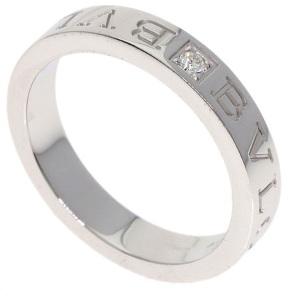 Bvlgari Double Logo Diamond Ring 18K White Gold