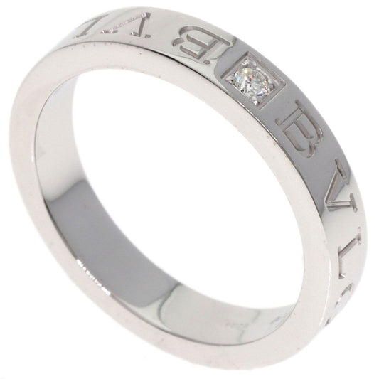 Bvlgari Double Logo Diamond Ring 18K White Gold