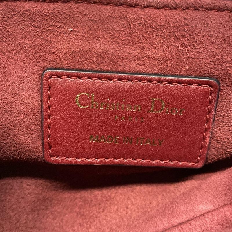 Dior/christian Dior Handbag Saddle Bag Red Leather