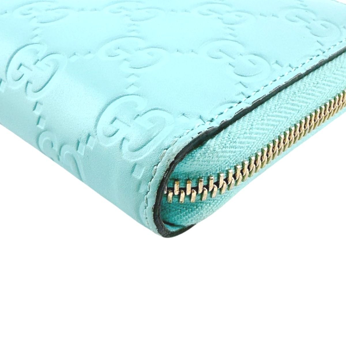 Gucci Guccissima Round Long Wallet GG Light Blue