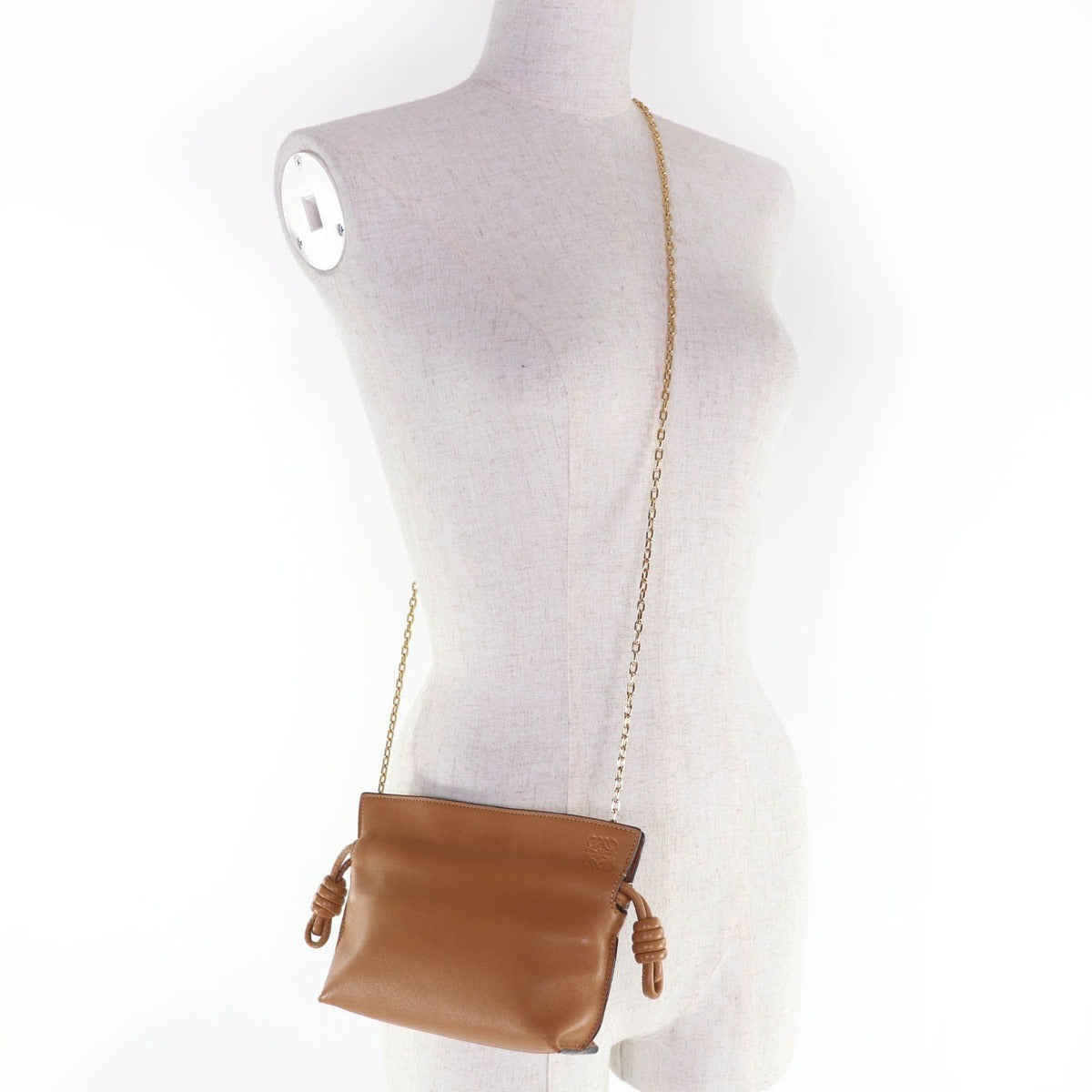 Loewe Flamenco Clutch Nano Chain Shoulder Bag Leather Warm — view 9