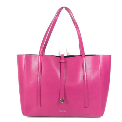 Tiffany & Co Shoulder Bag Logo Leather Pink