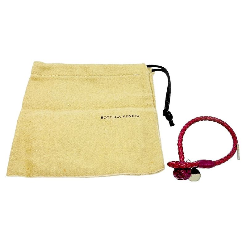 Bottega Veneta Leather Intrecciato Bracelet Purple 308309