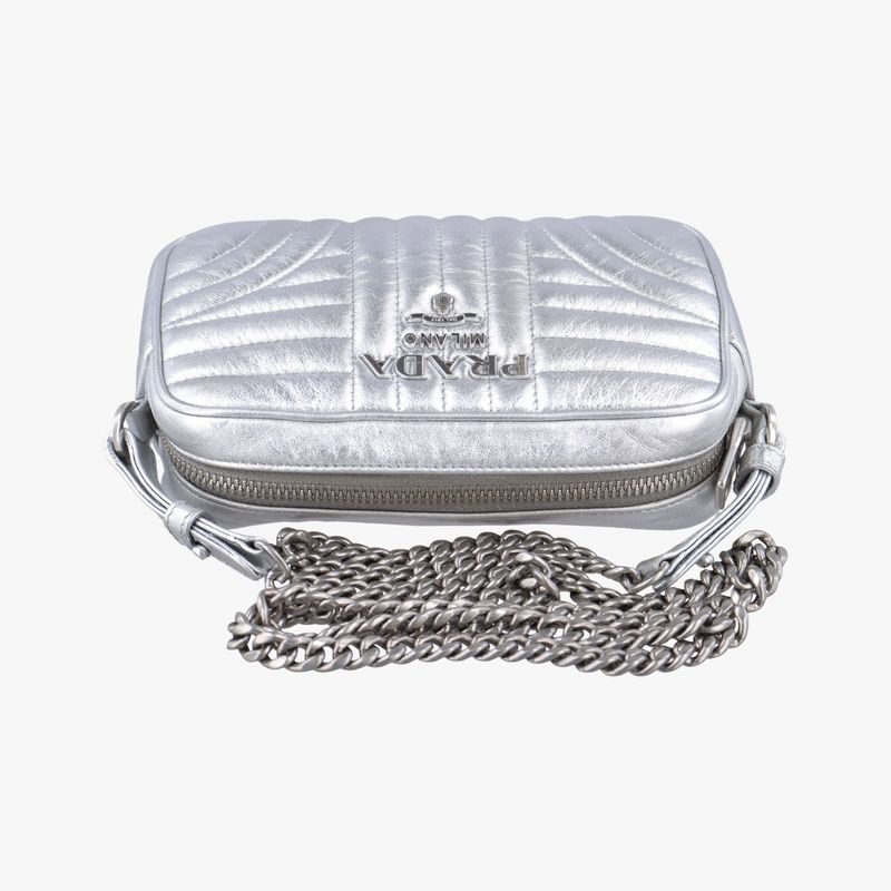 Prada Diagram Silver Leather 1bh08431/b