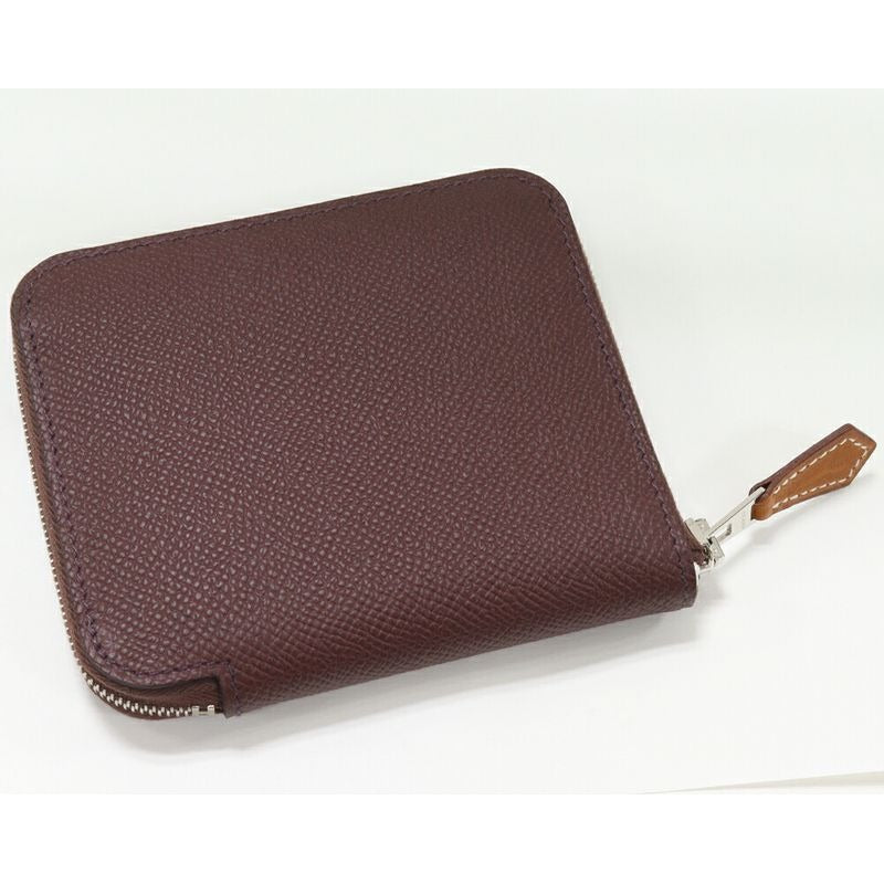 Hermes Coin Case Azap Compact Silk Quin Epson Rouge Serie Silver Hardware — view 2