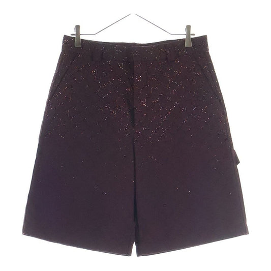 Gucci Crystal GG Canvas Shorts Line Stone Decoration Burgundy