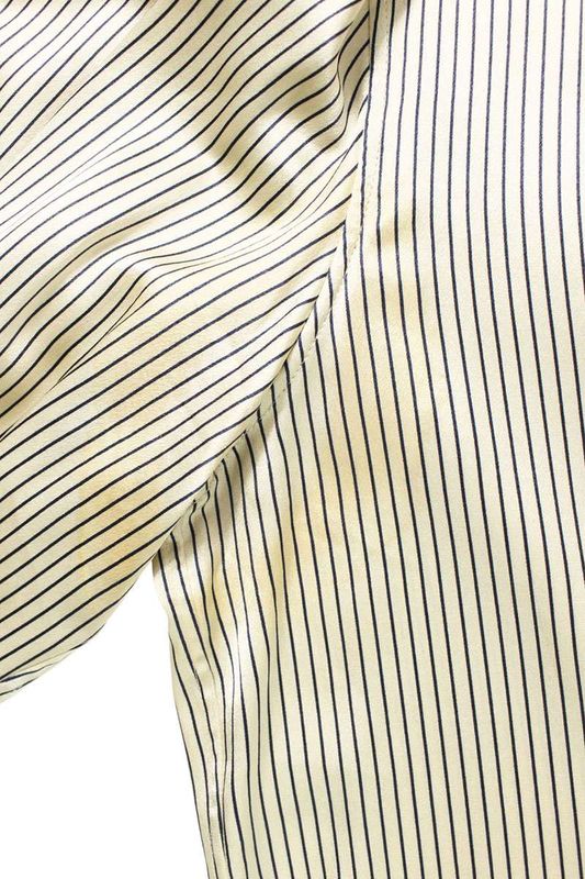 Saint Laurent Paris 24SS 774827 Y3i87 Striped Silk Long Sleeve Shirt Men 38