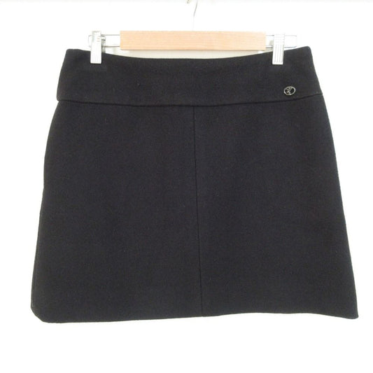 Chanel Logo Plate Miniskirt 38 Black