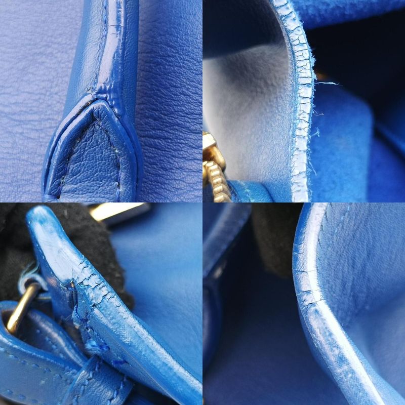 Yves Saint Laurentyves Saint Laurent Baby Cabas Su Blue Leather 394461 Dmr394461