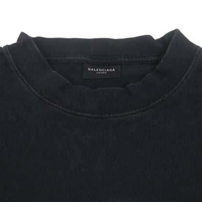 Balenciaga 22AW 712398 Be Different 100% Cotton Unisex Oversized Damaged Crew