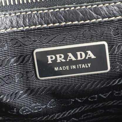 Prada Tessuto Nylon Triangle Logo Leather X Nylon Shoulder Bag Crossbody