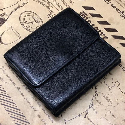 Chanel Trifold Wallet CC Logo Caviar Leather Black