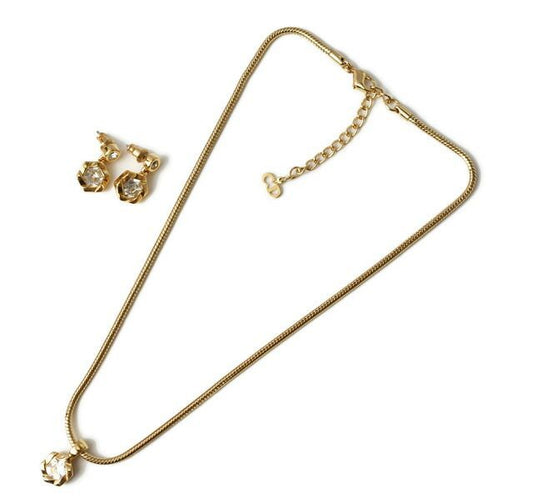 Christian Dior Necklace Earrings Set Vintage Christian DIOR Pendant Accessories