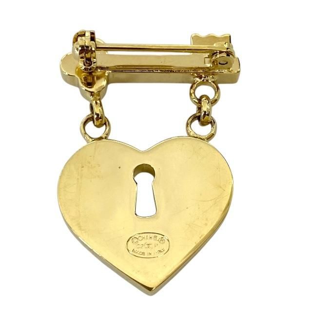 Chanel Brooch Coco Mark Heart Key Color Stone Pink Gold 02P