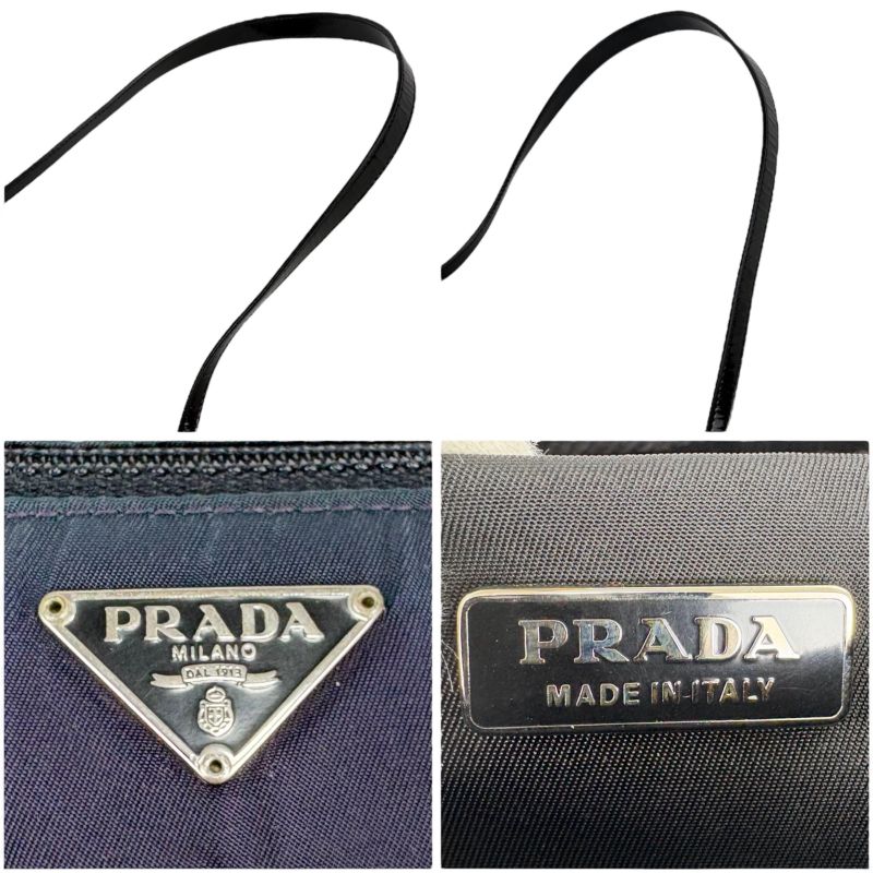 Prada Accessory Pouch Mini Handbag Tessuto Nylon Quilted Purple