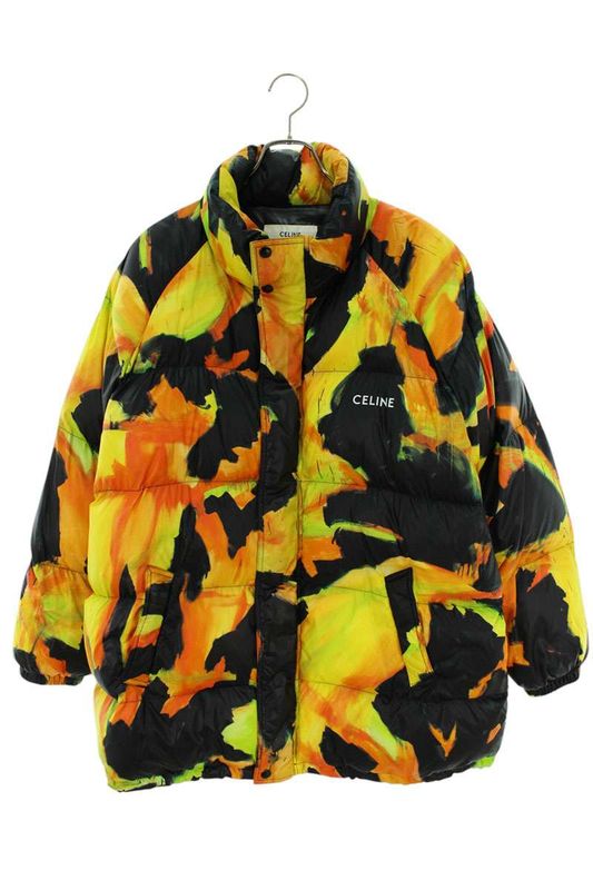 Celine 21AW 2w430487o Thomas Sauter Logo Print All Over Down Jacket Men 50