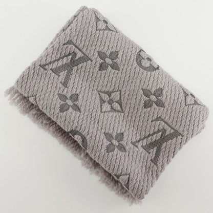 Louis Vuitton Echarpe Logomania M74742 Wool Gray Gm1128 Women's Scarf