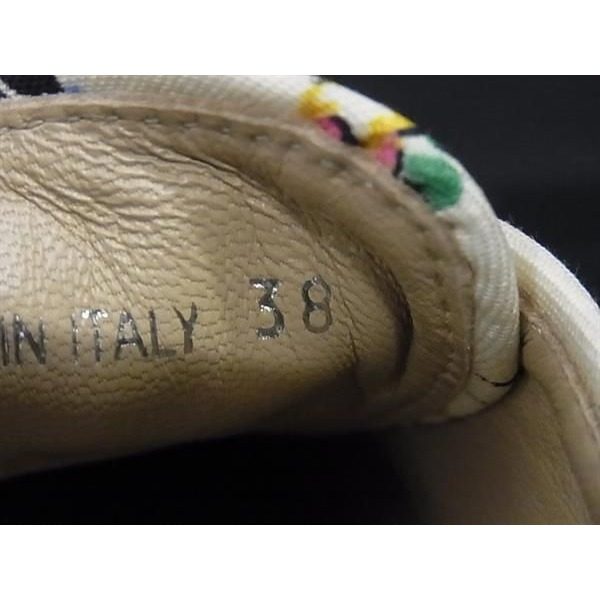Prada Espadrilles Canvas Swallow Pattern Sneakers 38 Shoes Ivory — view 5