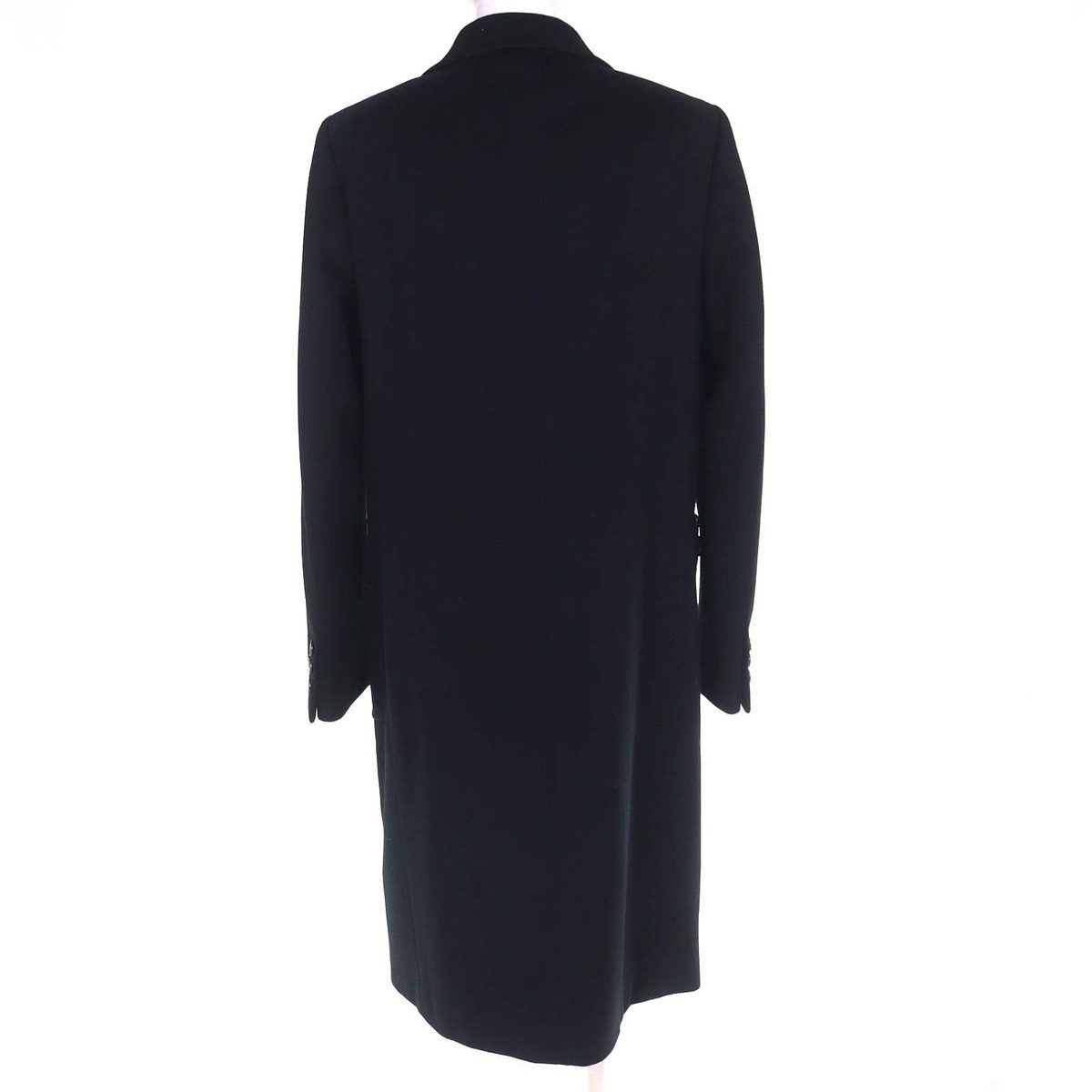 Gucci Wool Horsebit Leather Piping Single Chesterfield Coat Black Gold 42 — view 3