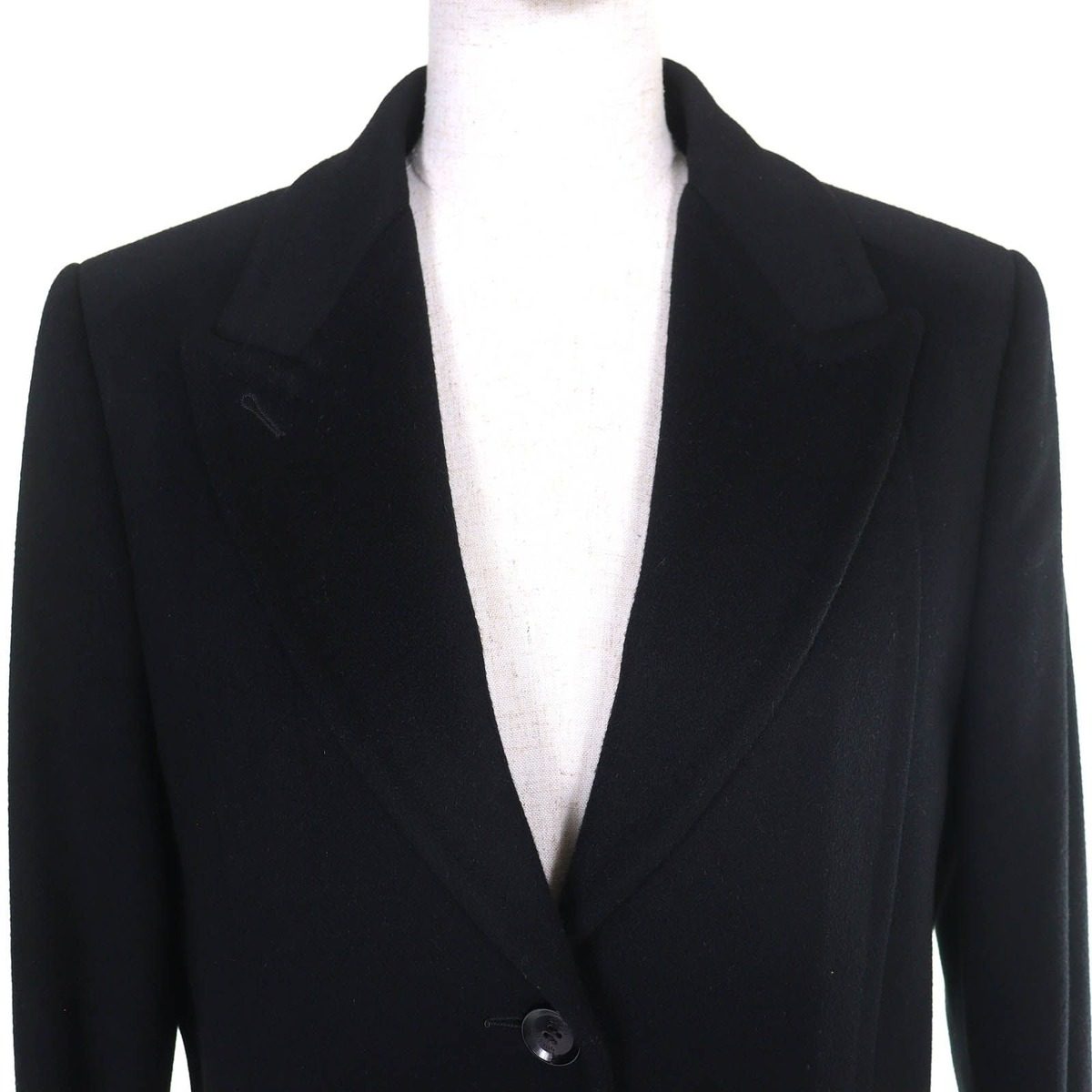 Gucci Wool Horsebit Leather Piping Single Chesterfield Coat Black Gold 42 — view 4