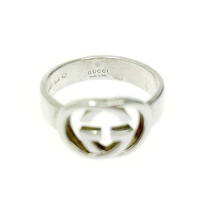 Gucci Silver Interlocking G Ring 4.7g 925 Engraved 388691 Ring
