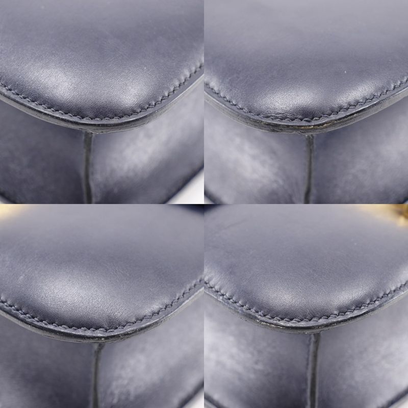 Hermes Constance 24 Vintage Box Calf Navy Blue/gold Hardware 0F Ladies Shoulder