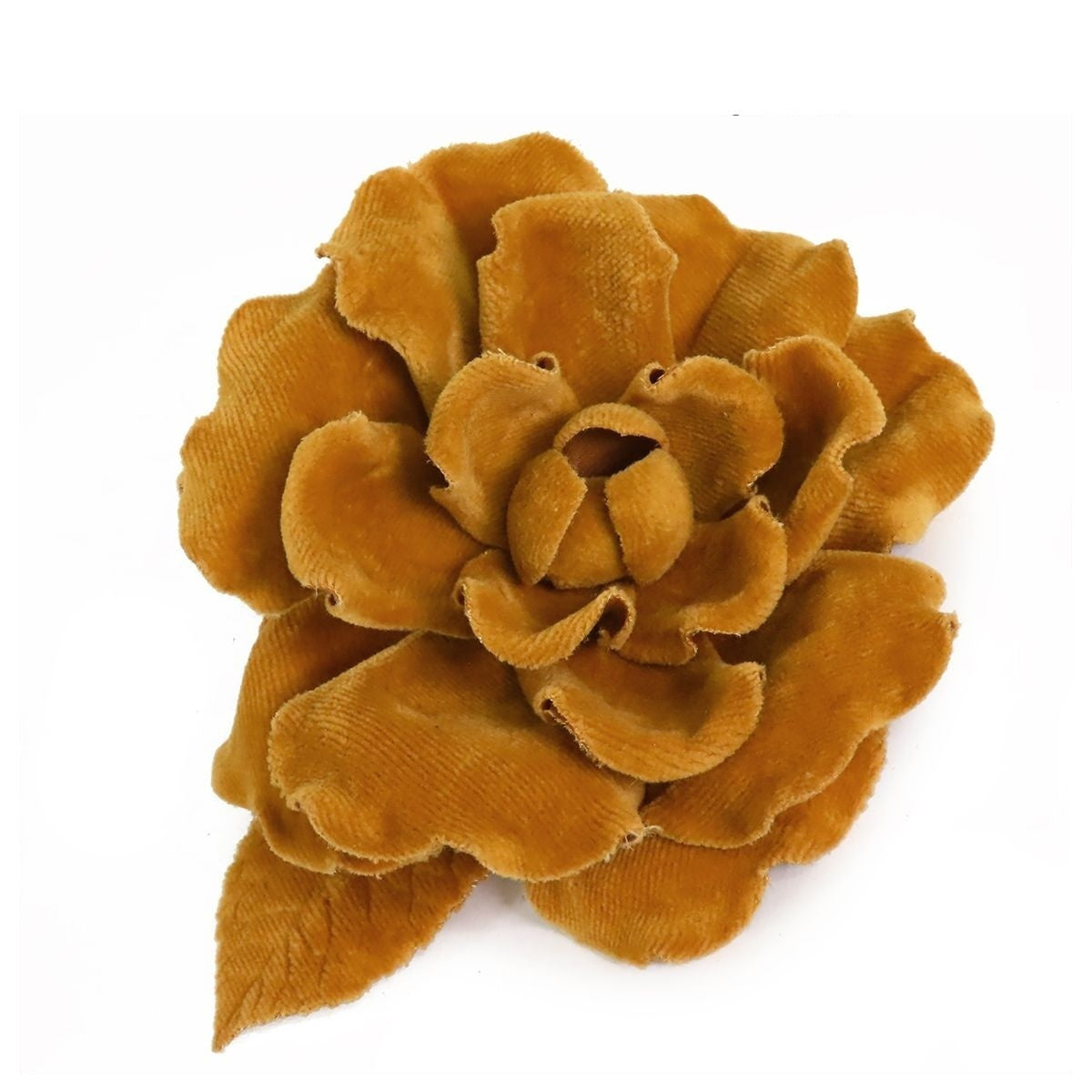 Chanel Corsage Camel Velour Camellia Flower Brooch