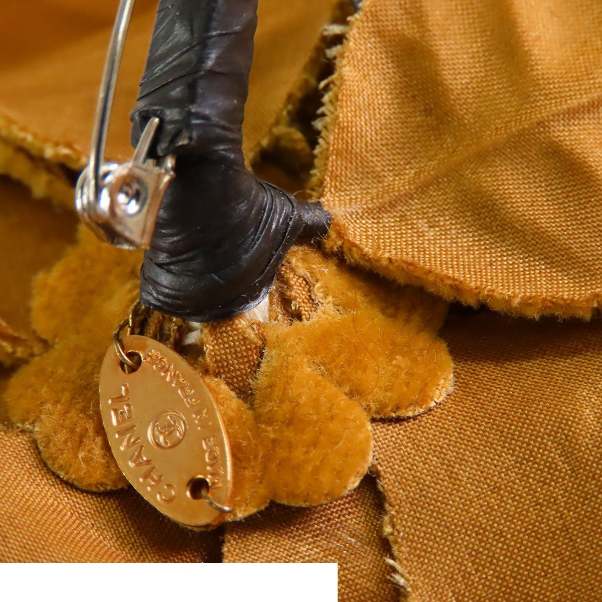 Chanel Corsage Camel Velour Camellia Flower Brooch — view 8