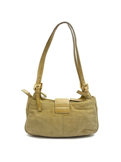 Fendi Mamma Zucca Baguette Pouch Tan Beige Flap Bag Purse Shoulder
