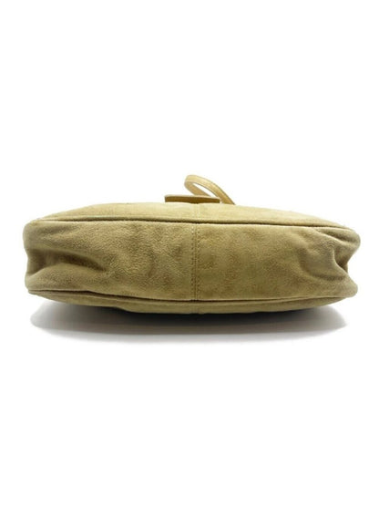 Fendi Mamma Zucca Baguette Pouch Tan Beige Flap Bag Purse Shoulder