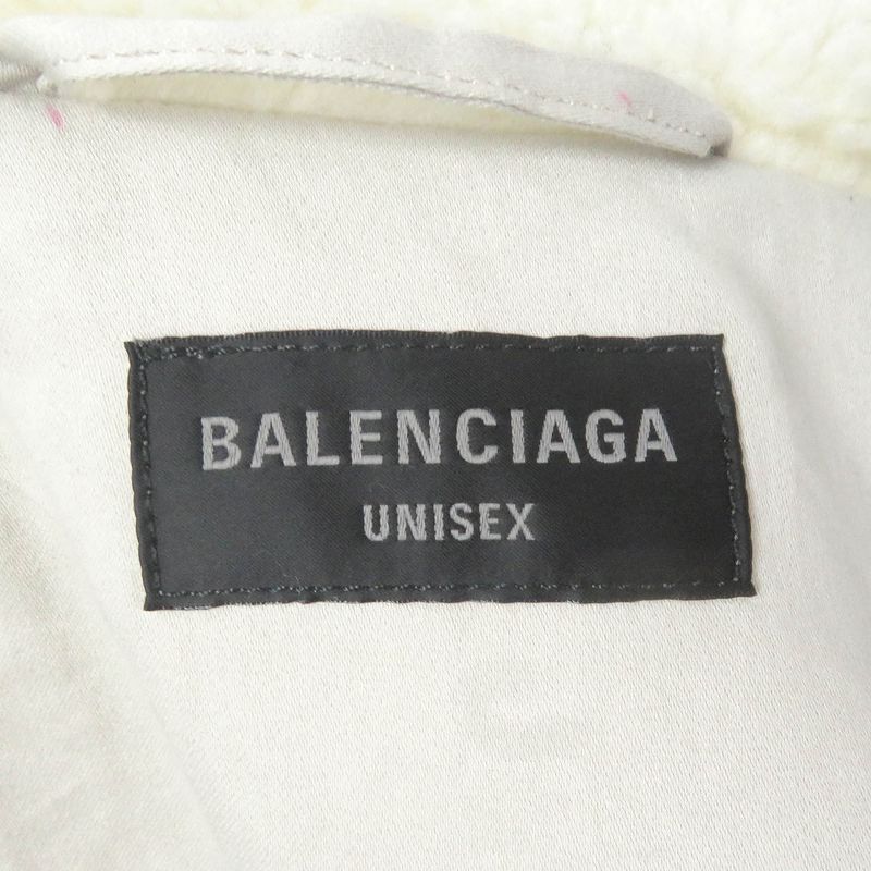 Balenciaga 23AW 774376 Unisex Oversized Boa Jacket Blouson Ivory 2 Made In