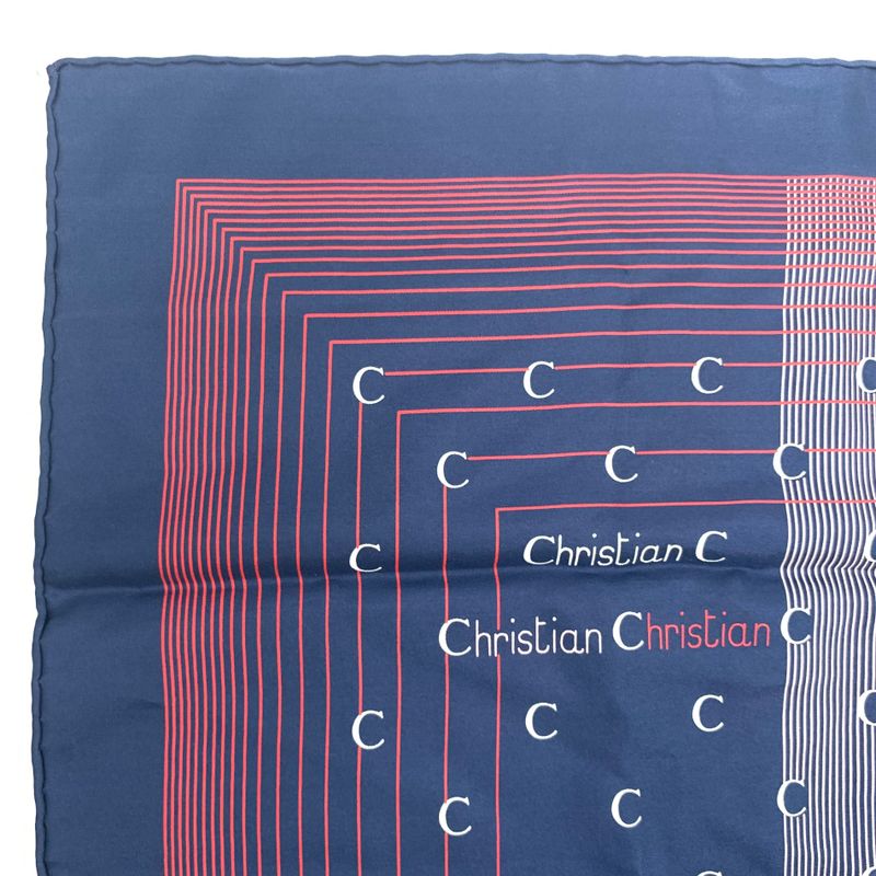 Christian DIOR Silk Scarf Navy And Red