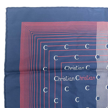 Christian DIOR Silk Scarf Navy And Red
