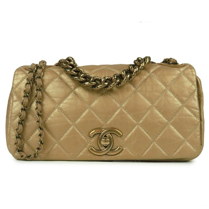 Chanel Paris Bombay Flap Gold Calfskin 2-Way Shoulder Bag