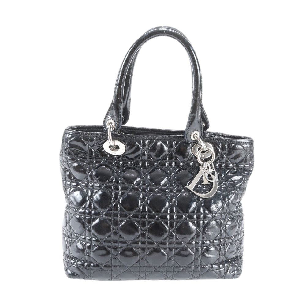 Dior Lady Cannage Leather Tote Shoulder Black