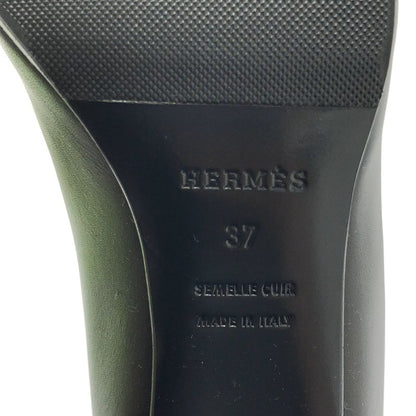 Hermes Story Kelly Hardware Leather Long Boots - 37 - Black - Women's